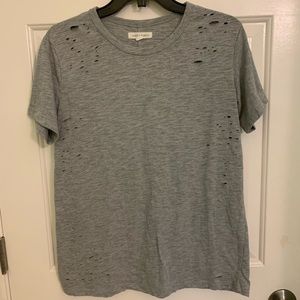 HONEY PUNCH distressed grey short sleeve tee